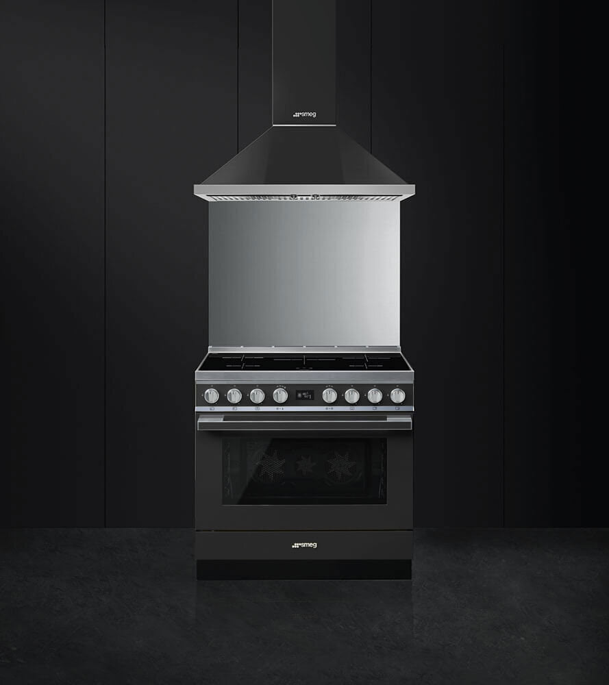 Smeg 90cm Portofino Canopy Rangehood Anthracite KPFA9AN