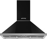 Smeg 90cm Portofino Canopy Rangehood Black KPFA9BL