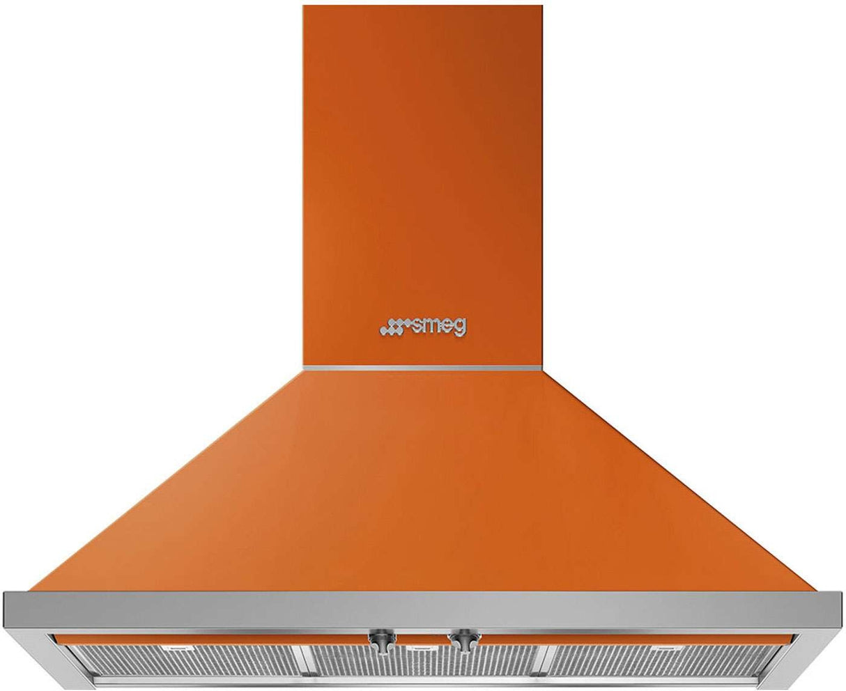 Smeg 90cm Portofino Canopy Rangehood Orange KPFA9OR