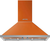 Smeg 90cm Portofino Canopy Rangehood Orange KPFA9OR