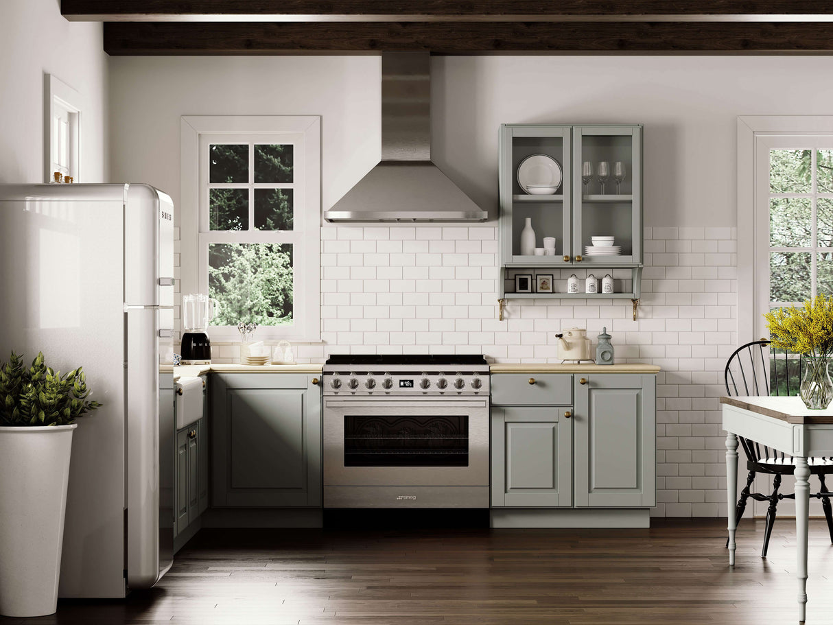 Smeg 90cm Portofino Canopy Rangehood Stainless Steel KPFA9X