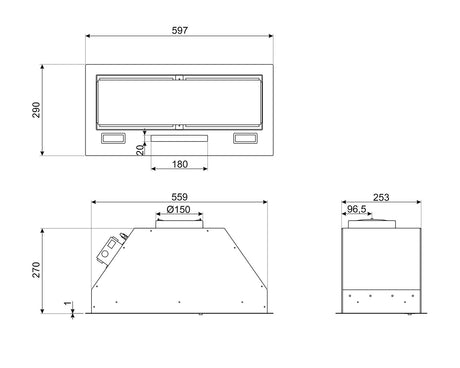 Smeg 60cm Undermount Rangehood Stainless Steel KSGAU6P4VN