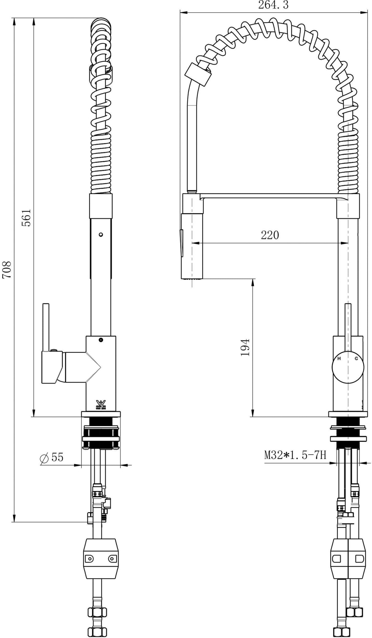 Modern National Kasper Spring Multi-Function Kitchen Mixer Tap Chrome KSP0058