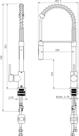 Modern National Kasper Spring Multi-Function Kitchen Mixer Tap Chrome KSP0058