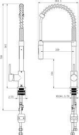 Modern National Kasper Spring Kitchen Mixer Tap Brushed Nickel KSP0058BN