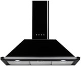 Smeg 90cm Black Victoria Canopy Rangehood Black KT90BLA