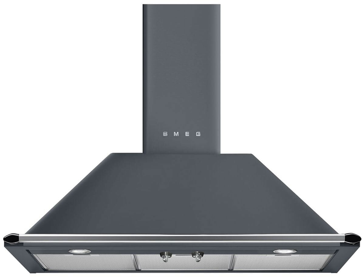 Smeg 90cm Victoria Aesthetic Canopy Rangehood Slate Grey KT90GRE