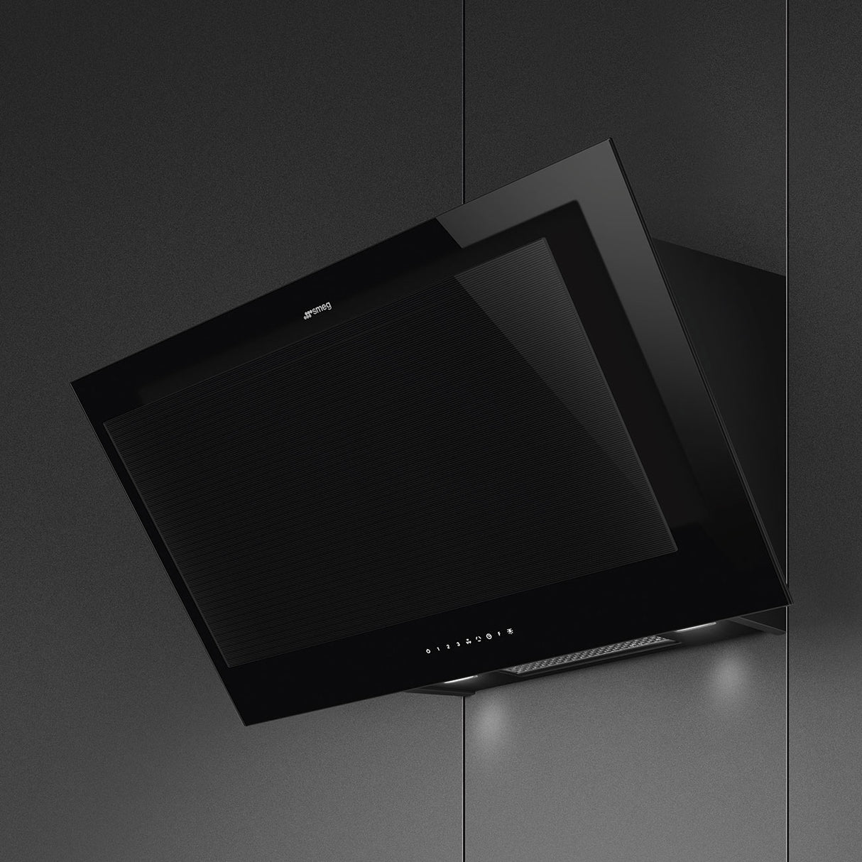 Smeg Linea 90cm Vertical Rangehood Black KV194B3