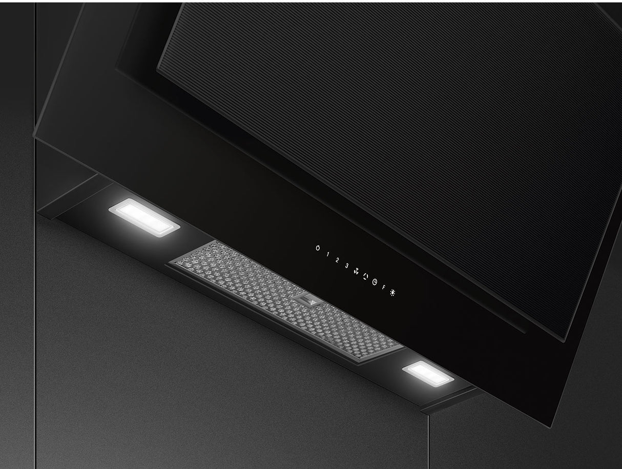 Smeg Linea 90cm Vertical Rangehood Black KV194B3