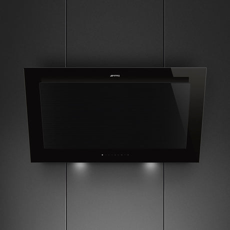 Smeg Linea 90cm Vertical Rangehood Black KV194B3
