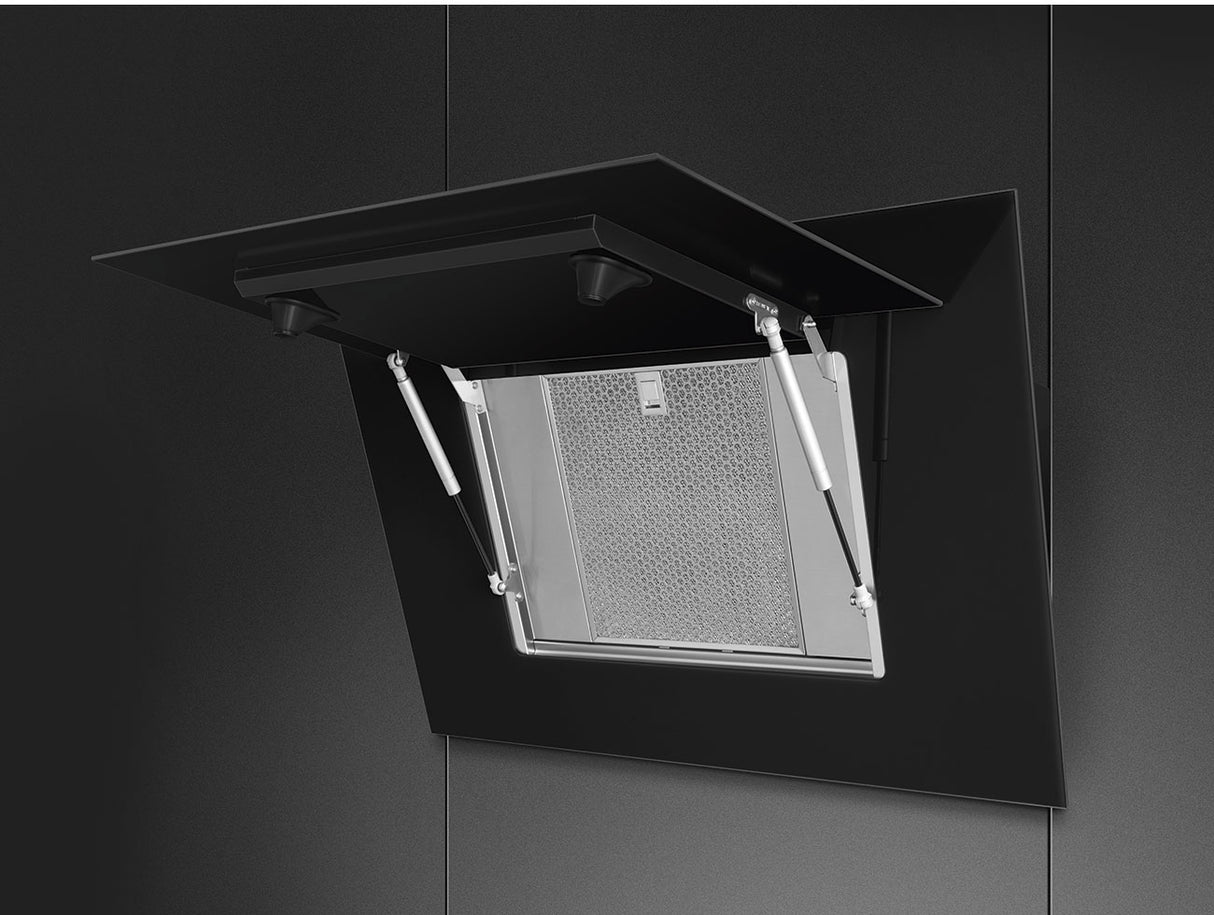 Smeg Linea 90cm Vertical Rangehood Black KV194B3