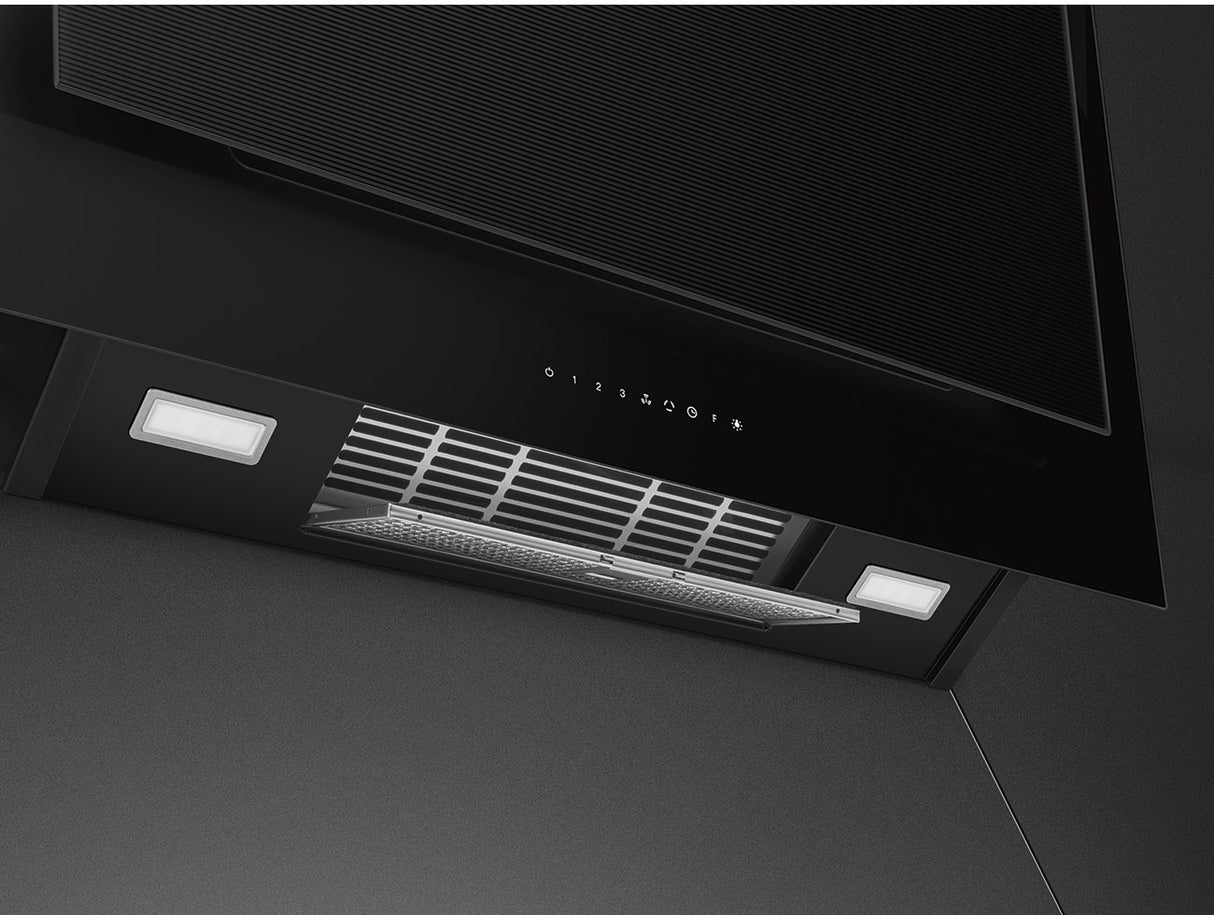 Smeg Linea 90cm Vertical Rangehood Black KV194B3