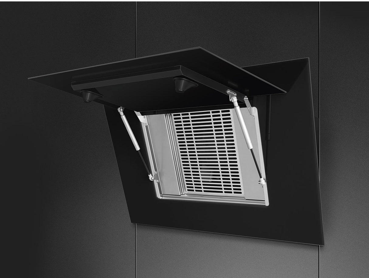 Smeg Linea 90cm Vertical Rangehood Black KV194B3