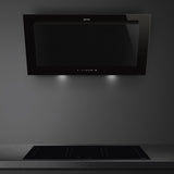 Smeg Linea 90cm Vertical Rangehood Black KV194B3