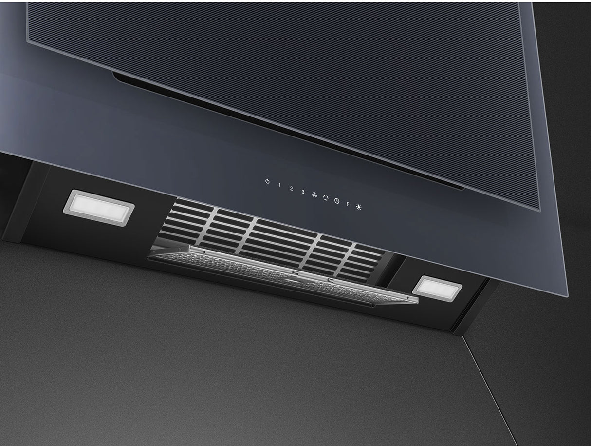 Smeg Linea 90cm Vertical Rangehood Neptune Grey KV194G