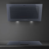 Smeg Linea 90cm Vertical Rangehood Neptune Grey KV194G