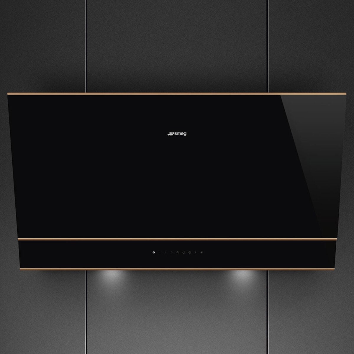 Smeg 90cm Dolce Stil NOVO Wall Mount Rangehood Copper Trim KV694R