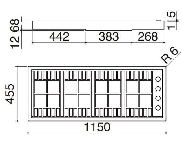 Abey Barazza 120cm Lab Flush Gas Cooktop LABH1200