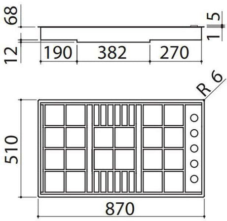 Abey Barazza 90cm Gas Cooktop LABH900