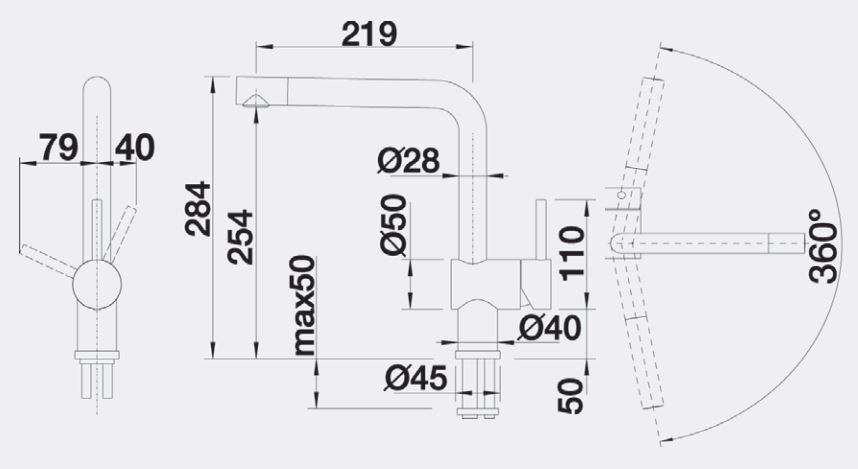 Blanco Chrome 360° Swivel Spout Mixer Tap LINUS 520522