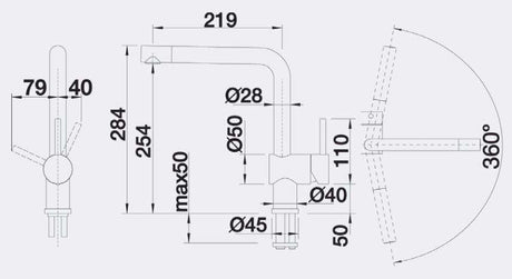 Blanco Chrome 360° Swivel Spout Mixer Tap LINUS 520522