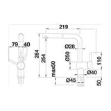 Blanco Anthracite 140° Swivel Spout Pull Out Mixer Tap LINUSSA 519371