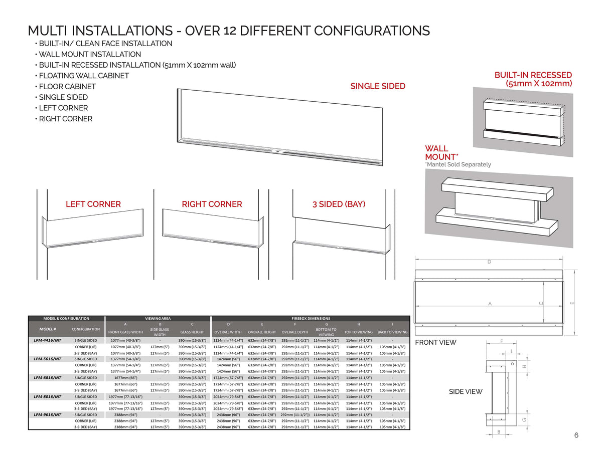 Modern Flames Landscape Multi 68" Fireplace LPM-6816V2/INT | Greater Sydney Only