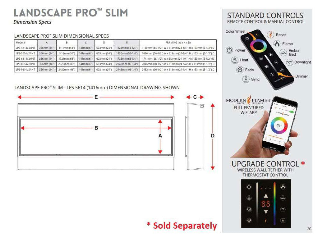 Modern Flames Landscape Slim 68" Fireplace LPS-6814V2/INT | Greater Sydney Only