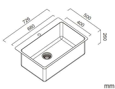Abey The Latrobe Laundry Tub Inset Sink With Overflow LT70B