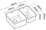 Abey Lucia 1 & 1/2 Double Bowl Inset/Undermount Sink LUA190