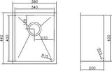 Modern National Handmade Single Bowl Inset/Undermount Sink M-S201B