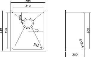 Modern National Handmade Single Bowl Inset/Undermount Sink M-S201B