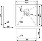 Modern National Single Bowl Inset/Undermount Sink M-S202GM