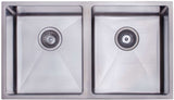 Modern National Handmade Double Bowl Inset/Undermount Sink M-S203B