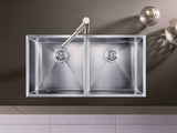 Modern National Handmade Double Bowl Inset/Undermount Sink M-S203B