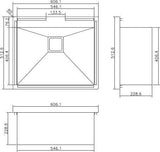Modern National Handmade Single Bowl Inset/Undermount Sink M-S205A