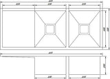 Modern National Handmade Double Bowl Inset/Undermount Sink M-S206A