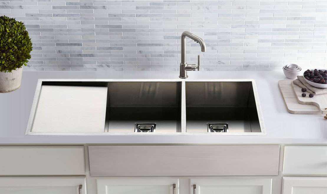 Modern National Handmade Double Bowl Inset/Undermount Sink M-S206A