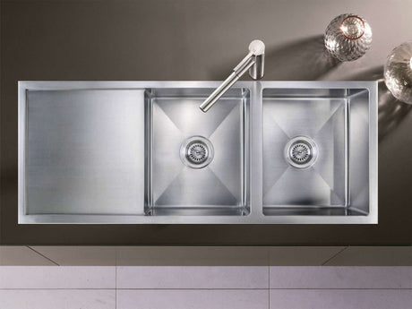 Modern National Handmade Double Bowl Inset/Undermount Sink M-S206B