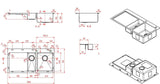 Modern National 1 & 1/4 Double Bowl Inset/Undermount Sink M-S208B