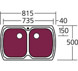 Oliveri Monet Double Bowl Inset Sink MO763