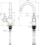 Modern National Montpellier Gooseneck High Rise Basin Mixer Tap MON002BN