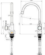 Modern National Montpellier Gooseneck Kitchen Mixer Tap MON004