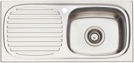 Oliveri Martini Single Right Hand Bowl Inset Sink With Drainer MR502
