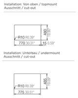 Abey Schock Signus Magma N100XL Single Bowl Inset Granite Sink N-100XLB