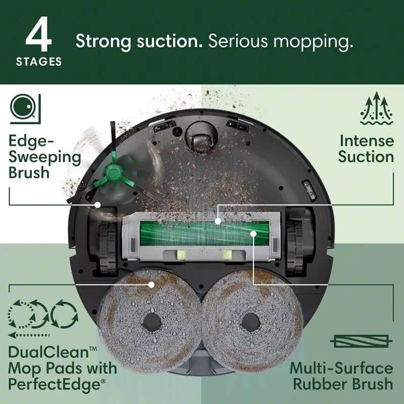 iRobot Roomba Plus 505 Combo Robot Vacuum and Mop With AutoWash Dock N185000