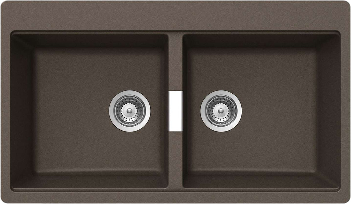 Abey Horizont Schock Stone Double Bowl Inset Granite Sink N200S