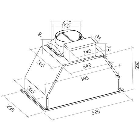 Schweigen 60cm Non-Silent 1080m3/hr Stainless Steel Undermount Rangehood NAUM-6