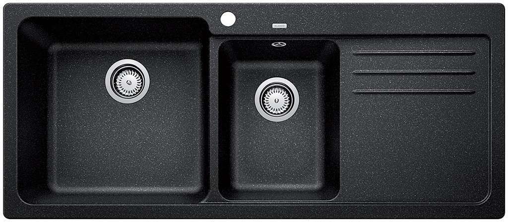 Blanco 1 & 1/2 Anthracite Double Inset Granite Sink With Drainer NAYA8SK5 526823