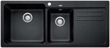 Blanco 1 & 1/2 Anthracite Double Inset Granite Sink With Drainer NAYA8SK5 526823